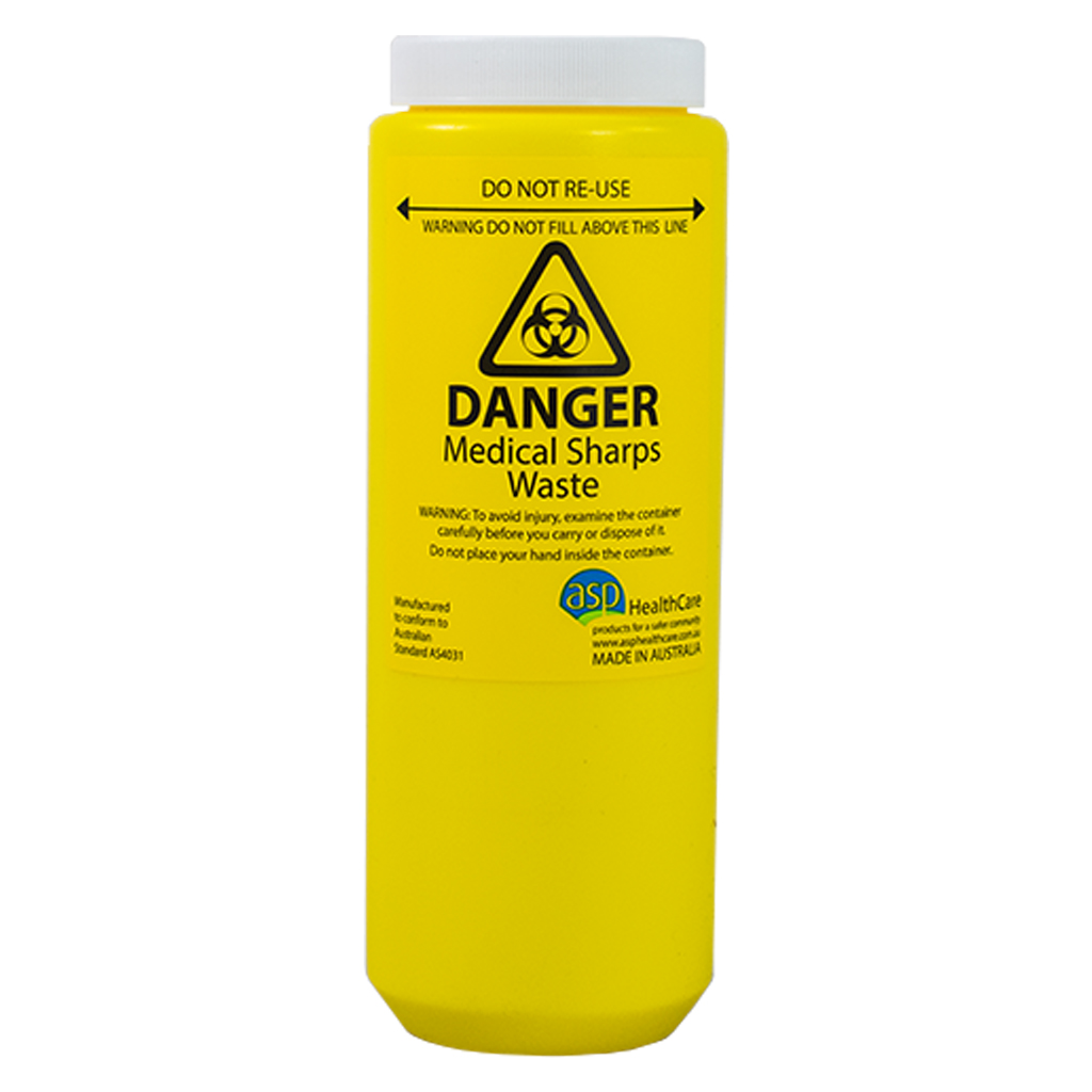 Round Sharps Container- 500ml FITTUBE -Yellow