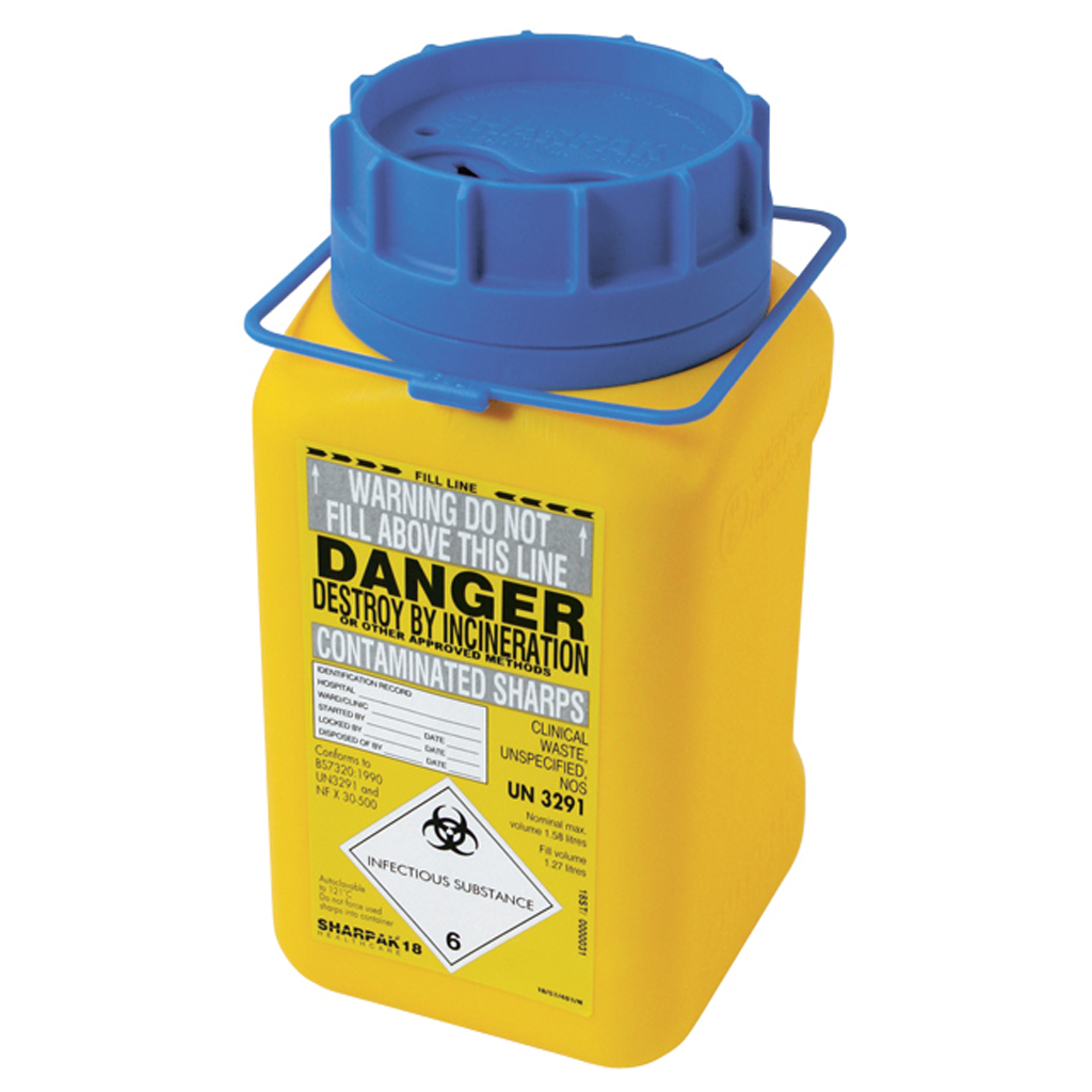 Premium Sharps Collector 1.8 Litre Sharpak ( Code Blue)