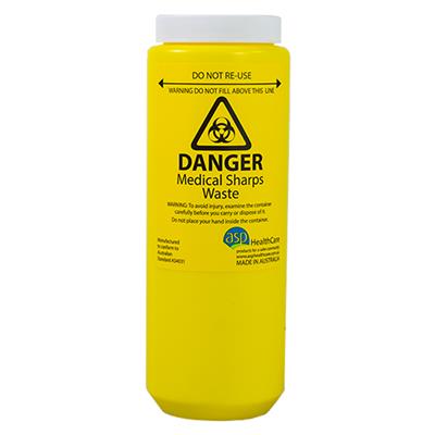 Round Sharps Container- 500ml FITTUBE -Yellow
